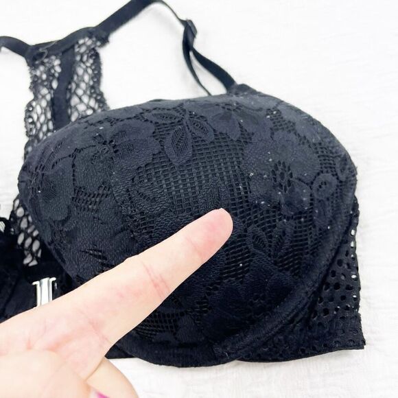 BUY 1 GET 1 FREE H&M 34D front close black lace bra - Picture 4 of 11